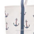 Natural Beach Canvas Tote Bag With Custom Print